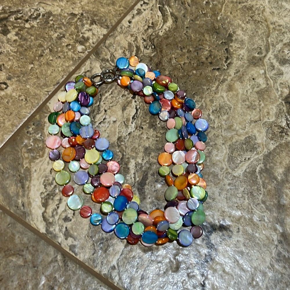 Multi layered beaded necklace